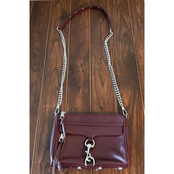 Rebecca Minkoff - Burgundy - Leather MAC Crossbody/Shoulder Bag - Picture 8 of 11